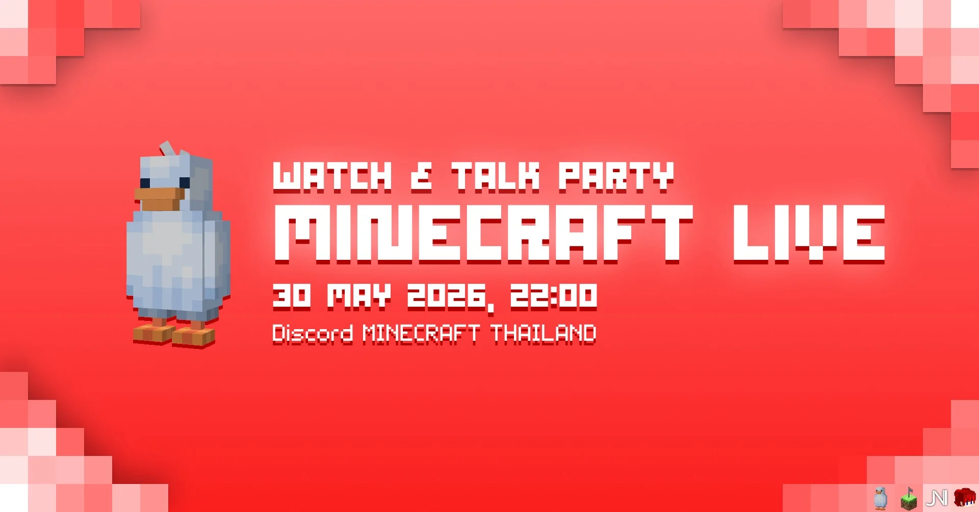มาร่วมรับชม Minecraft LIVE - Twitchcon May 2026 พร้อมกับพูดคุยถึงอัปเดตและเรื่องราวของเกมไปกับพวกเรากัน!!!